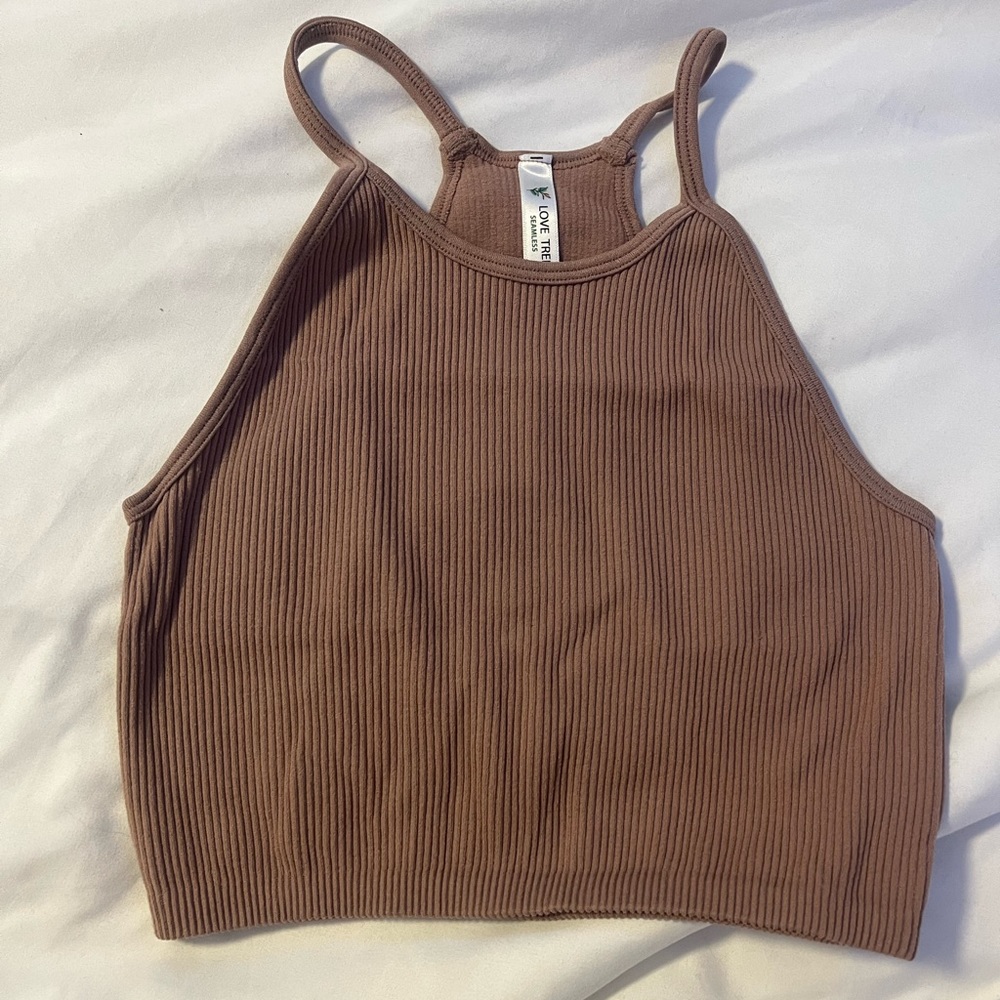 Brown/pinkish crop top